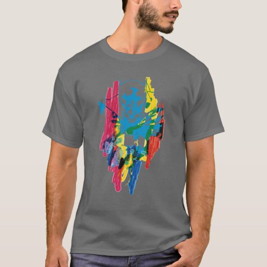 バットマンネオンマーカーコラージュ Tシャツ (正面)