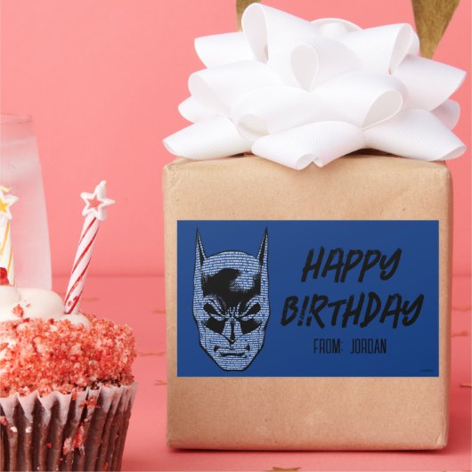 バットマンヘッドマントラ |ハッピーホリデー 長方形シール (パーティー)