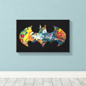 バットマンロゴネオン80のグラフィティ キャンバスプリント (インサイチュ (ウッドフロア))