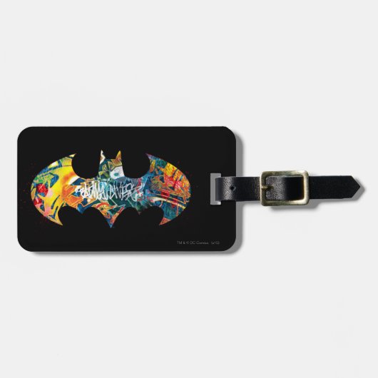 バットマンロゴネオン80のグラフィティ ラゲッジタグ (正面横)