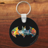 バットマンロゴネオン/80sグラフィティ キーホルダー (正面)