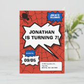 バットマン漫画スタイル子供の誕生日 招待状 (スタンド正面)