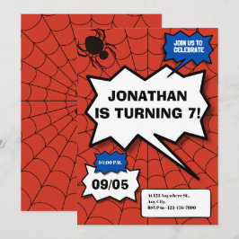 バットマン漫画スタイル子供の誕生日 招待状