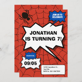 バットマン漫画スタイル子供の誕生日 招待状