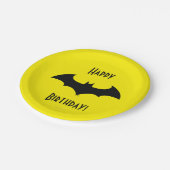 バットマン記号 |こうもりシンプルシルエットロゴ ペーパープレート (アングル)