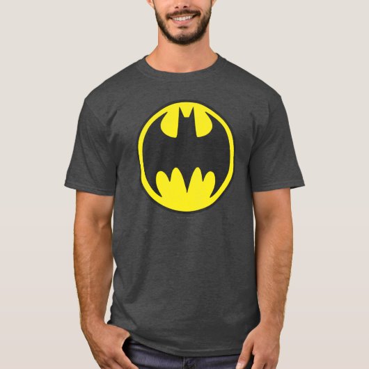 バットマン記号 |こうもり円のロゴ Tシャツ (正面)
