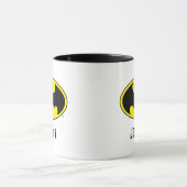 バットマン記号 |こうもり楕円ロゴ |名前の追加 マグカップ (中央)