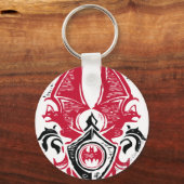 バットマン記号 |ブラックこうもりスタンプの紋章 キーホルダー (正面)