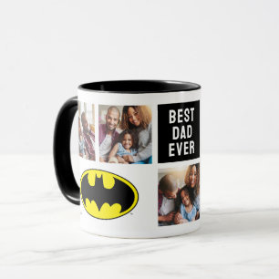 バットマン記号 最高のパパ写真コラージュ マグカップ