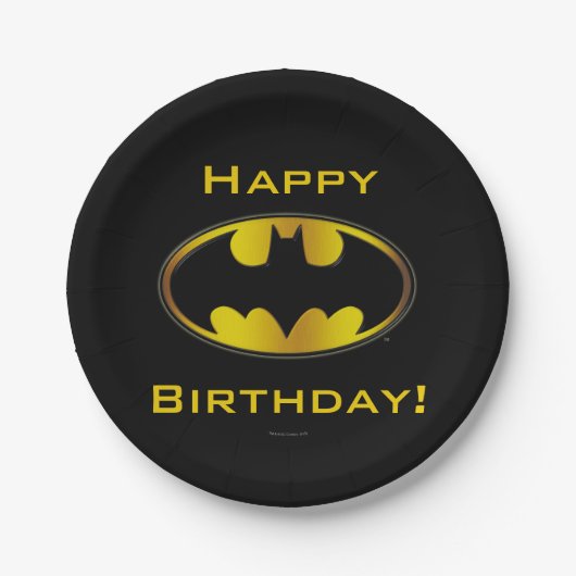 バットマン記号 |楕円グラデーションロゴ ペーパープレート (正面)