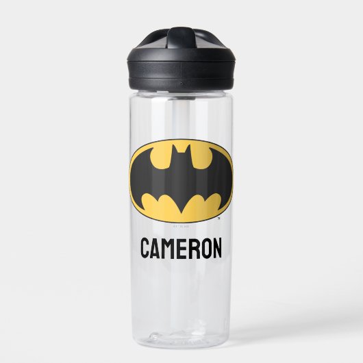 バットマン記号 |楕円ロゴ |名前の追加 ウォーターボトル (正面)