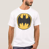バットマン記号 |濃い黄色の円のロゴ Tシャツ (正面)