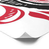 バットマン記号 |赤黒のこうもり印紋のロゴ ポスター (角)