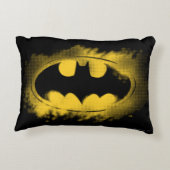バットマン記号 |黒と黄色のロゴ アクセントクッション (裏面)