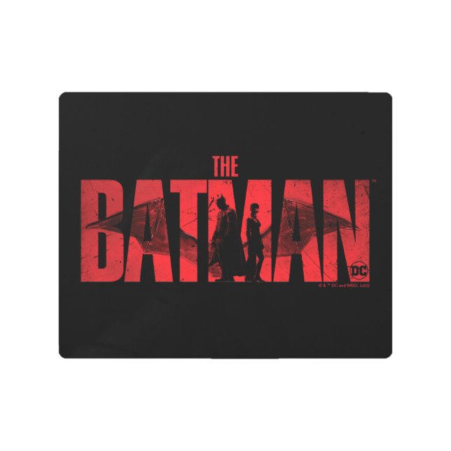 バットマン&キャットウーマンロゴ メタルプリント (正面)