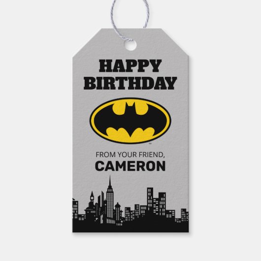 バットマン - ゴッサムシティ 誕生日おめでとう ギフトタグ (正面)