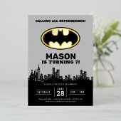 バットマン – ゴッサムシティ |誕生日招待状 箔招待状 (立ち正面)