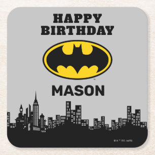 バットマン – ゴッサムシティ 誕生日 スクエアペーパーコースター