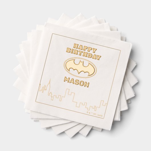 バットマン – ゴッサムシティ |誕生日 箔ナプキン (インサイチュ (積み重ね))