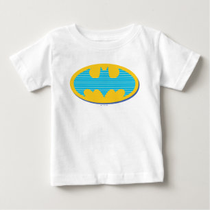 バットマン  シアンのストライプ記号 ベビーTシャツ