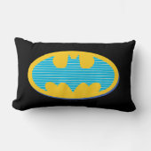 バットマン |シアンのストライプ記号 ランバークッション (正面)