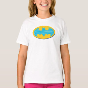バットマン シアンのストライプ記号 Tシャツ