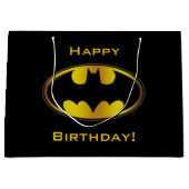 バットマン シンボル | 楕円形 グラデーション ロゴ ラージペーパーバッグ (正面)