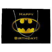 バットマン シンボル | 楕円形 グラデーション ロゴ ラージペーパーバッグ (裏面)