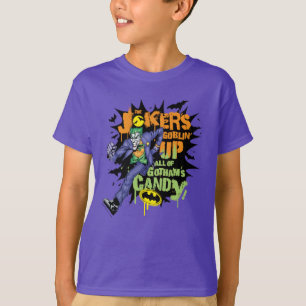 バットマン ジョーカーのゴブリンがゴッサムのお菓子を全部買う Tシャツ