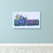 バットマン |チームすごいヒーロー キャンバスプリント (インサイチュ (ウッドフロア))