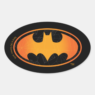 バットマン ハロウィンくもの巣ロゴ 楕円形シール
