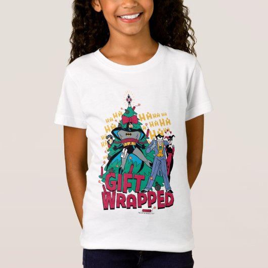 バットマン |バットマン&ロビンギフト包まれたからクリスマスツリー Tシャツ (正面)