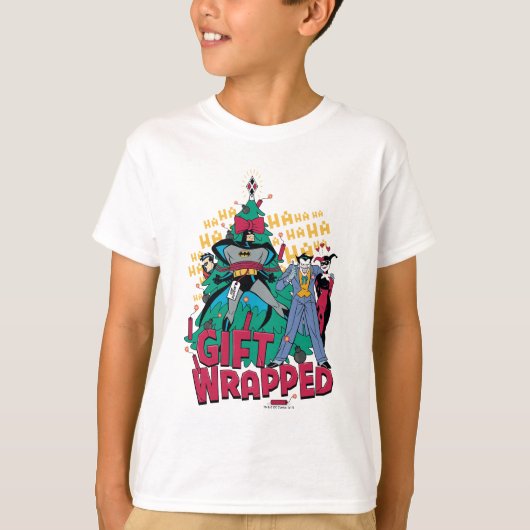 バットマン |バットマン&ロビンギフト包まれたからクリスマスツリー Tシャツ (正面)