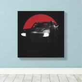 バットマン&バットモービルグラフィック キャンバスプリント (インサイチュ (ウッドフロア))