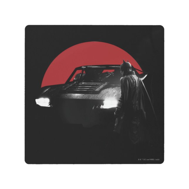バットマン&バットモービルグラフィック メタルプリント (正面)