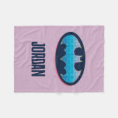 バットマン |ピンクと青の記号 フリースブランケット (正面(横))