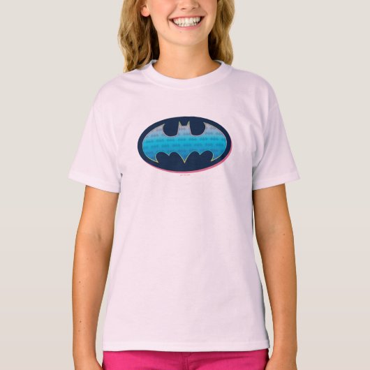 バットマン |ピンクと青の記号 Tシャツ (正面)