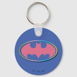 バットマン ピンクの水玉模様ロゴ キーホルダー