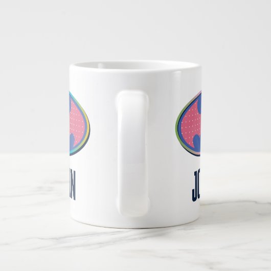 バットマン |ピンクの水玉模様ロゴ ジャンボコーヒーマグカップ (裏面)