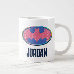 バットマン  ピンクの水玉模様ロゴ ジャンボコーヒーマグカップ