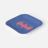 バットマン |ピンクの水玉模様ロゴ ペーパープレート (傾斜あり)