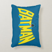 バットマン |ヴィンテージイエローブルーロゴ アクセントクッション (正面(垂直))
