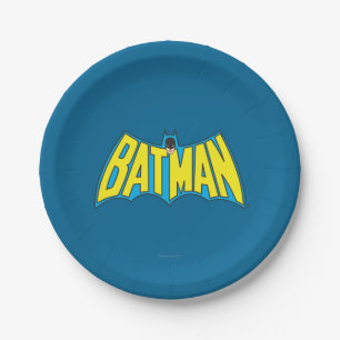 バットマン ヴィンテージイエローブルーロゴ ペーパープレート