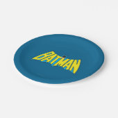 バットマン |ヴィンテージイエローブルーロゴ ペーパープレート (アングル)