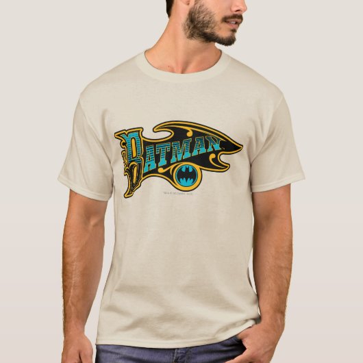 バットマン |ヴィンテージターコイズロゴ Tシャツ (正面)