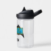 バットマン |ヴィンテージブルーの黒のロゴ |名前の追加 ウォーターボトル (左面)