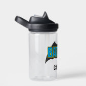 バットマン |ヴィンテージブルーの黒のロゴ |名前の追加 ウォーターボトル (右面)