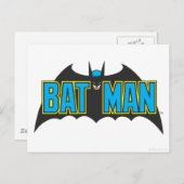 バットマン |ヴィンテージブルーブラックロゴ ポストカード (正面/裏面)