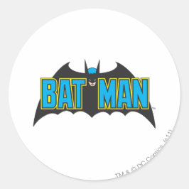 バットマン |ヴィンテージブルーブラックロゴ ラウンドシール