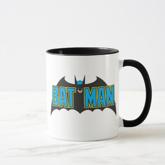 バットマン |ヴィンテージブルー黒のロゴ マグカップ (右)